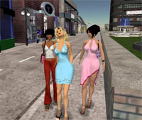 Những cô nàng này đang đi tìm mua bất động sản trên second life.