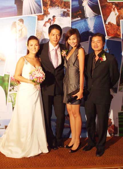 nguoi mau Thanh Hang chup anh cung co dau chu re Binh Minh