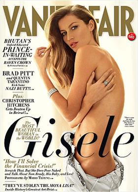 Gisele Bundchen trút xiêm y trên Vanity Fair