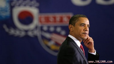 Tổng thống Barack Obama phát biểu tại căn cứ không quân Osan ở Hàn Quốc. (Ảnh: Getty Images)