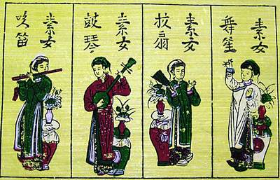 Tranh Tứ bình Hàng Trống.