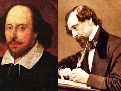 William Shakespeare (trái) và Charles Dickens