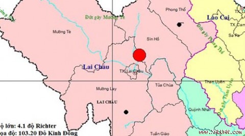 Vị trí trận động đất