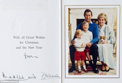 Tấm thiệp năm 1986, 10 năm trước khi Charles và Diana chia tay
