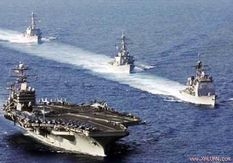 Các tàu hải quân Mỹ trong một lần đến biển Đông - Ảnh: Chiangraitimes.com