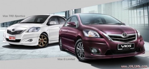 Toyota Vios 1.5G version Limited (purple) and 1.5 TRD Sportivo.