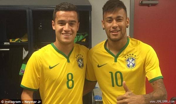 Mới đây, trên Instagram cá nhân, Neymar đã đăng tải hình ảnh chụp cùng Philippe Coutinho - người đồng đội thân thiết tại ĐT Brazil.