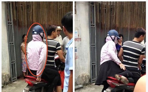 Kẻ bệnh hoạn giả gái vào WC nữ chụp ảnh bị tóm sống và đưa lên công an phường.