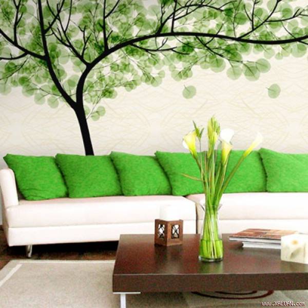 Thể hiện cá tính và sức sáng tạo của gia chủ với tranh tường tại phòng khách.