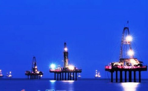 Khu vực giàn khoan tìm mỏ vàng trên vùng biển gần đảo Sanshan (Sơn Đông, Trung Quốc).