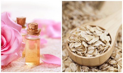 Bột yến mạch + nước hoa hồng là cách trị mụn đầu đen hiệu quả