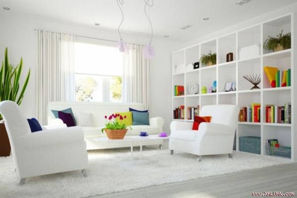 Phòng khách đẹp ngỡ ngàng với thảm lông