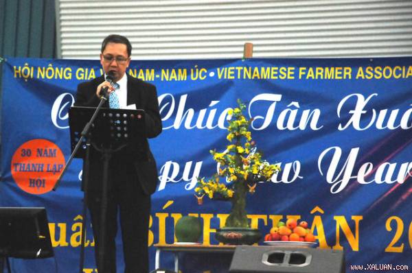 Ông Lê Quang Tín, Chủ tịch cộng đồng người Việt phát biểu