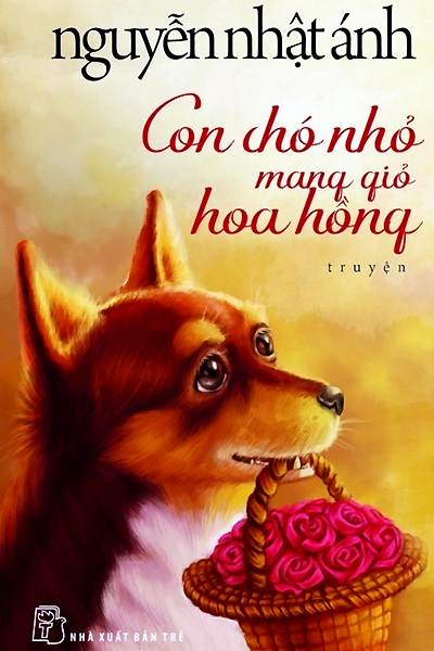 Bìa sách “Con chó nhỏ mang giỏ hoa hồng“ (bản bìa mềm).