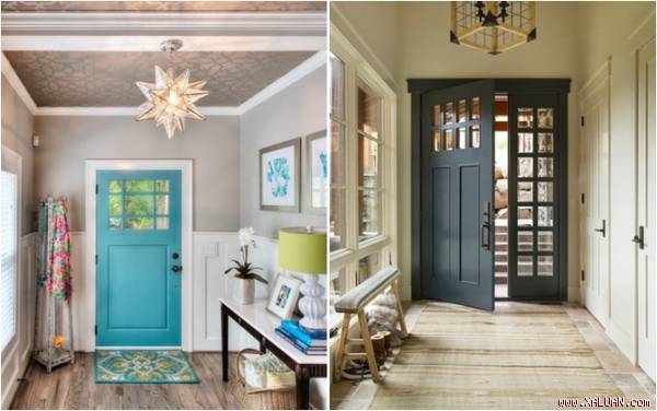 Một trong những cách đơn giản nhất để bạn chọn màu sơn cho cánh cửa là dựa vào các tông màu được sử dụng ở không gian bên trong.