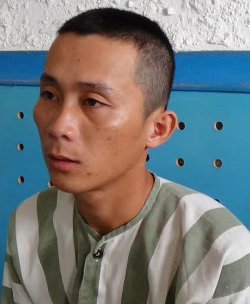 Đối tượng Kỳ tại cơ quan công an. Đối tượng Kỳ tại cơ quan công an.