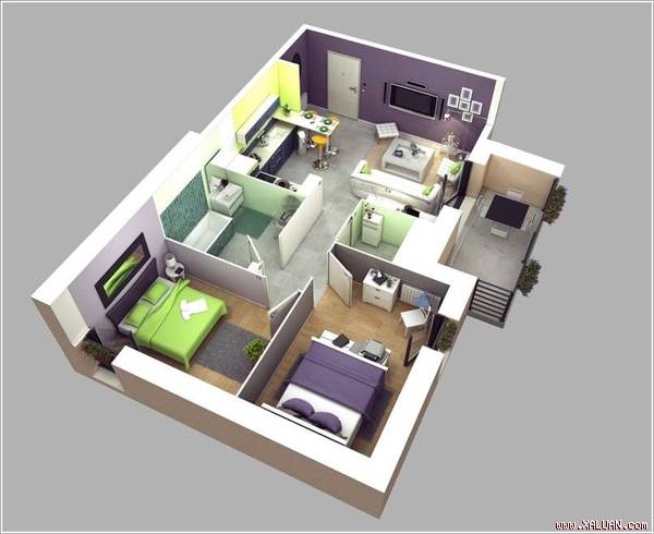 10 mẫu căn hộ 60m² 2 phòng ngủ có thiết kế cực hợp với thói quen sinh hoạt ở Việt Nam