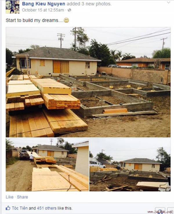 Ngắm nhà gỗ 400m2 đang xây hoành tráng của Bằng Kiều
