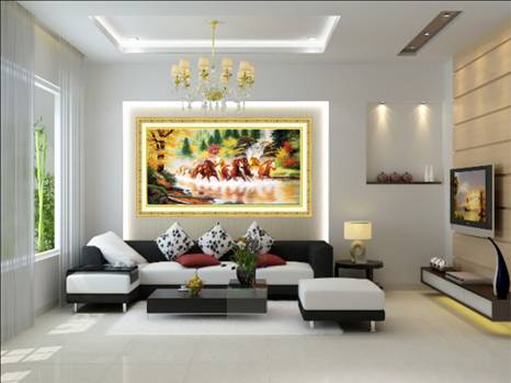 Treo tranh phong thủy trong phòng khách