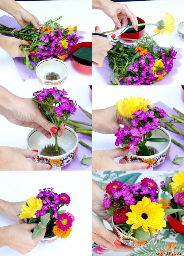 Bỏ túi 3 cách cắm hoa bằng bát tròn vừa đẹp vừa dễ