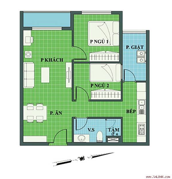 Tư vấn cải tạo căn hộ 66,79m² để tận dụng mọi diện tích cho gia đình 3 người