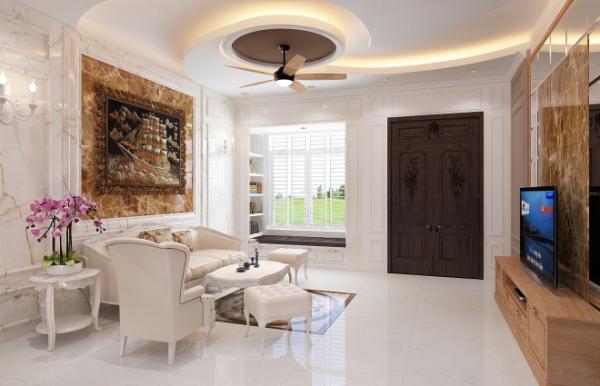 Nhà 3 tầng 100 m2 phong cách bán cổ điển