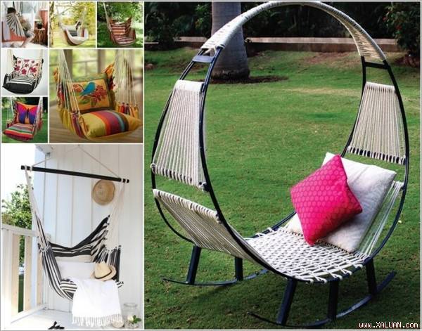 Khéo léo chọn ghế thư giãn để không gian vườn nhà thêm sinh động, người sử dụng cũng thêm thoải mái, dễ chịu
