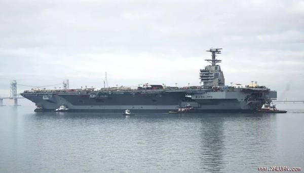 Tàu sân bay USS Gerald R. Ford (CVN-78) trên sông James ngày 11/6. (Ảnh: Wikipedia)