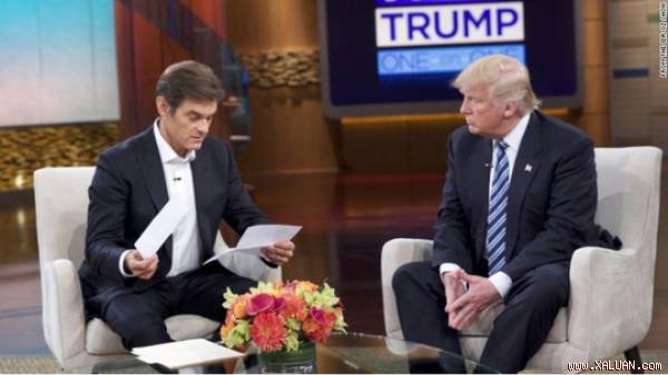  Ông Trump (phải) tham dự chương trình “Bác sĩ Oz“. Ảnh: CNN