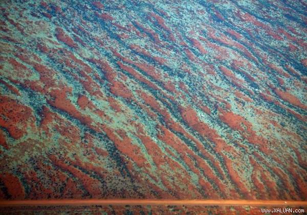 Con đường thẳng tắp chạy qua những cồn cát được thảm thực vật bao phủ ở vùng Pilbara, miền Tây Australia, ngày 2/12/2013.