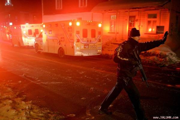 Ảnh hiện trường vụ xả súng nhà thờ Hồi giáo ở Canada