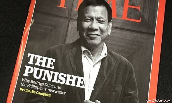 Tổng thống Duterte trên một trang bìa của tạp chí Time. Ảnh: Time