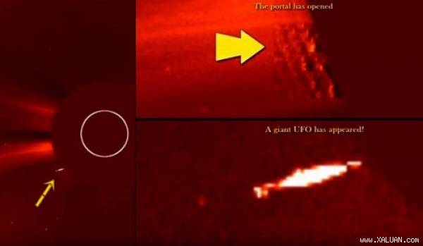 Kinh ngạc cấu trúc khổng lồ di chuyển gần Mặt trời nghi UFO