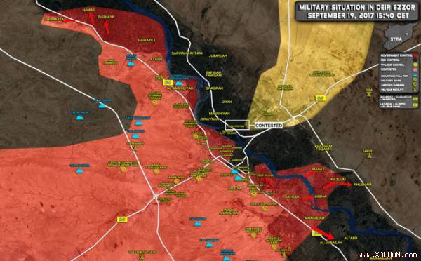 Bản đồ chiến sự Syria ngày 19/09/2017