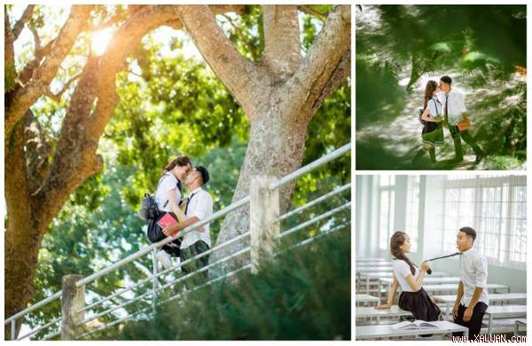 Ảnh cưới xì teen trong trường học của tiền vệ Khánh Hòa