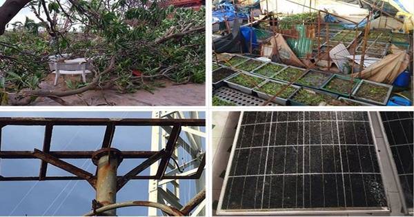 Chùm ảnh: Những thiệt hại đầu tiên của bão Tembin tại quần đảo Trường Sa (Khánh Hòa)