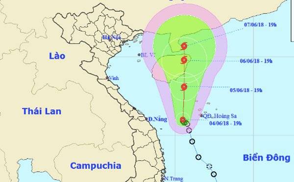 Áp thấp nhiệt đới di chuyển thẳng lên phía Bắc. Ảnh: NCHMF