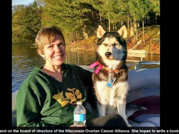 Bà Spear Herfel và chó Sierra thuộc giuống Husky Siberian - Ảnh chụp màn hình Daily Mail