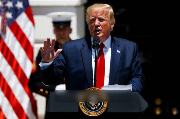 Tổng thống Mỹ Donald Trump tại cuộc họp báo ở Nhà Trắng, Washington, DC.