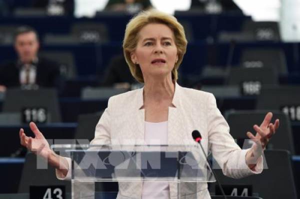Ứng cử viên Chủ tịch EC Ursula von der Leyen phát biểu tại Nghị viện châu Âu ở Strasbourg, Pháp ngày 16/7/2019. /TTXVN