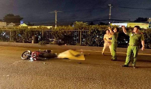 Hiện trường vụ tai nạn khiến anh Hiệp tử vong tại chỗ - Ảnh: Tự Sang