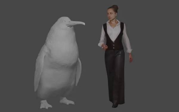 A sketch of an ancient penguin of giant size.