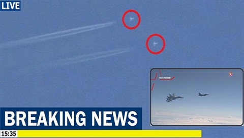 Hình ảnh máy bay Su-35 Nga chặn tiêm kích F-16 Thổ Nhĩ Kỳ