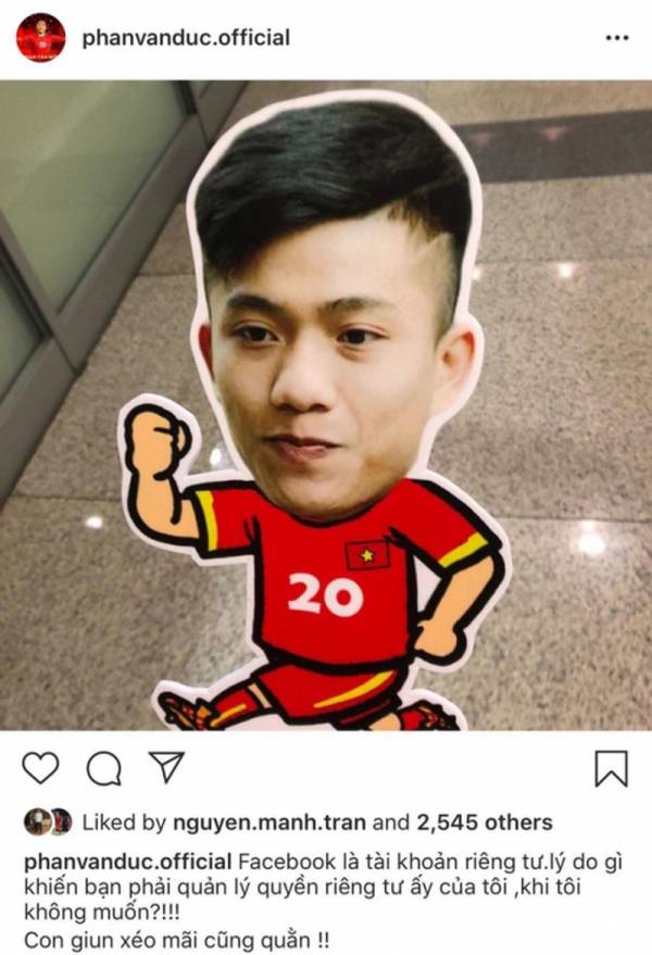 Phan Văn Đức than vãn trên trang cá nhân