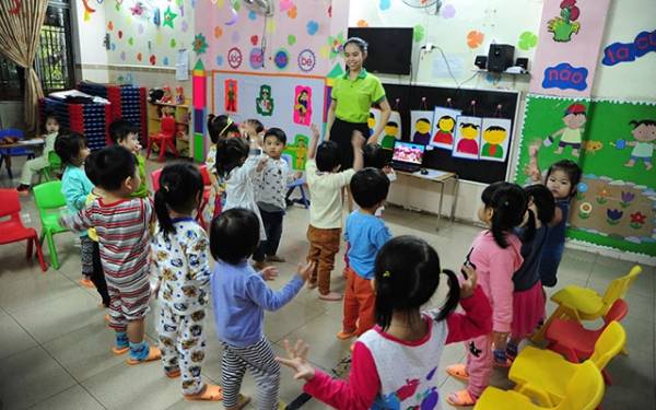 Một giờ học của học sinh Trường mầm non Hồng Minh, quận Sơn Trà (TP Đà Nẵng).