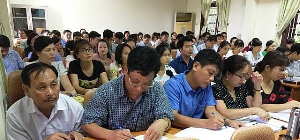 Quang cảnh một buổi tập huấn chuyên môn cho cán bộ y tế xã, phường tại Hà Nội. Ảnh: An Nhiên