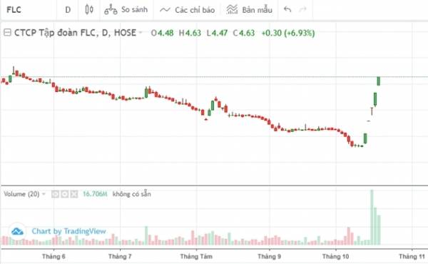 Cổ phiếu FLC tăng nóng nhất trong tuần qua.