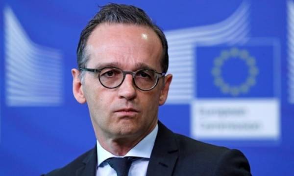 Ngoại trưởng Đức Heiko Maas phát biểu tại một buổi họp báo ở Brussels, Bỉ, hồi tháng 4/2018. Ảnh: Reuters.