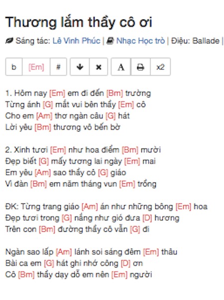 Lời Ca Tran đầy Long Biết ơn Trong Ca Khuc Thương Lắm Thầy Co ơi