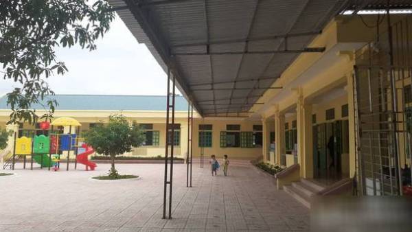 Khu vực vừa được xây mới của Trường mầm non Quỳnh Xuân. Ảnh: Tiến Hùng